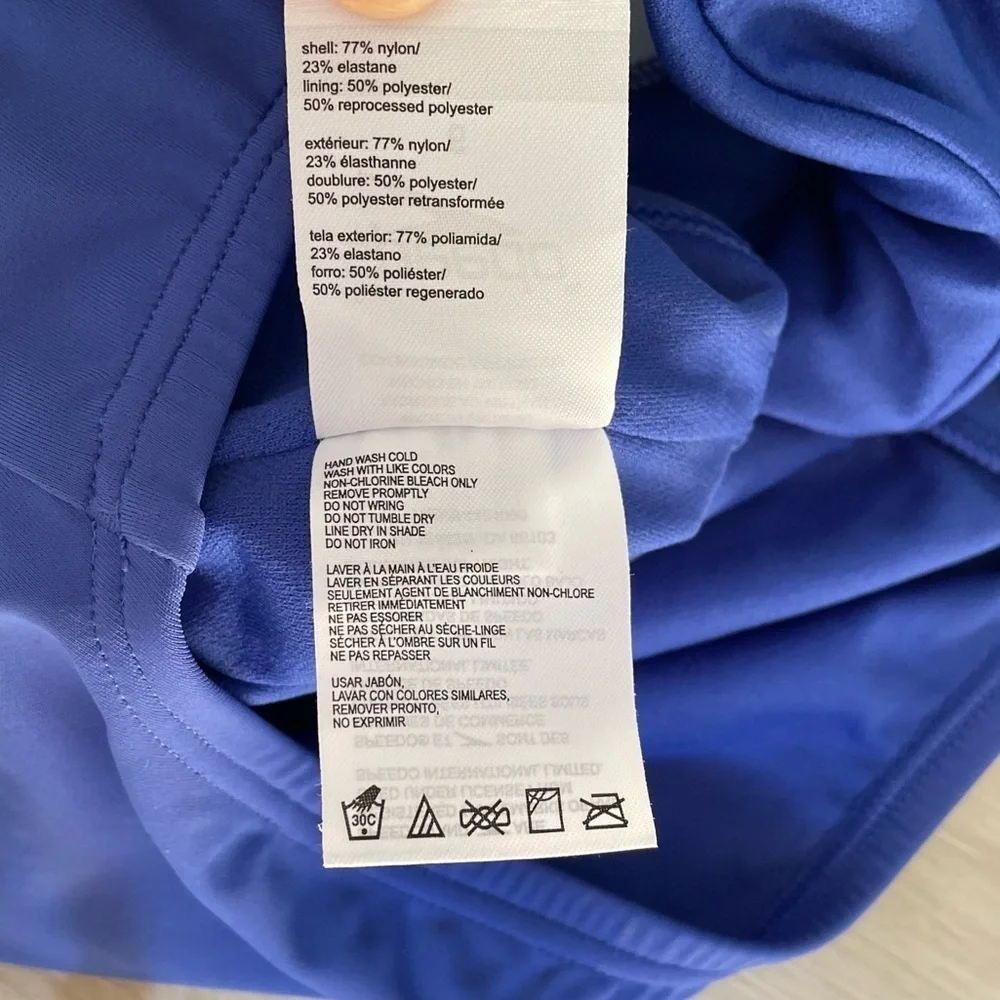SPEEDO Halter One Piece Bathing Suit Royal Blue 6